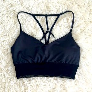 Alo Black Glossy Lavish Bra, XS